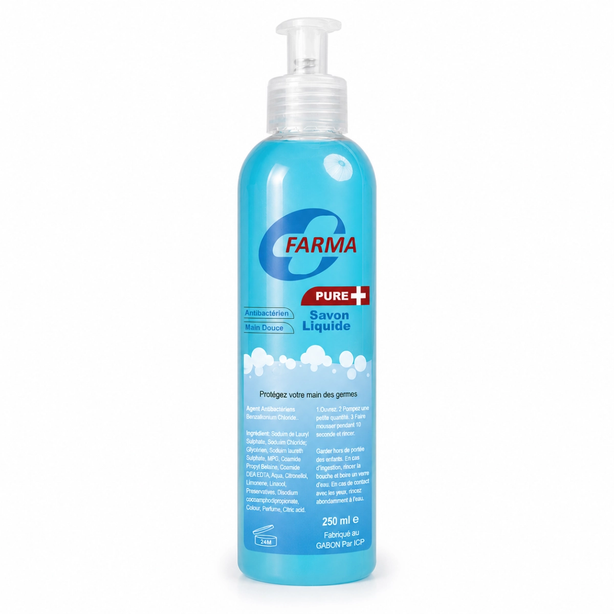 Savon Liquide Antibacterien Farma Pure+ BLUE 250 ML Ct/25