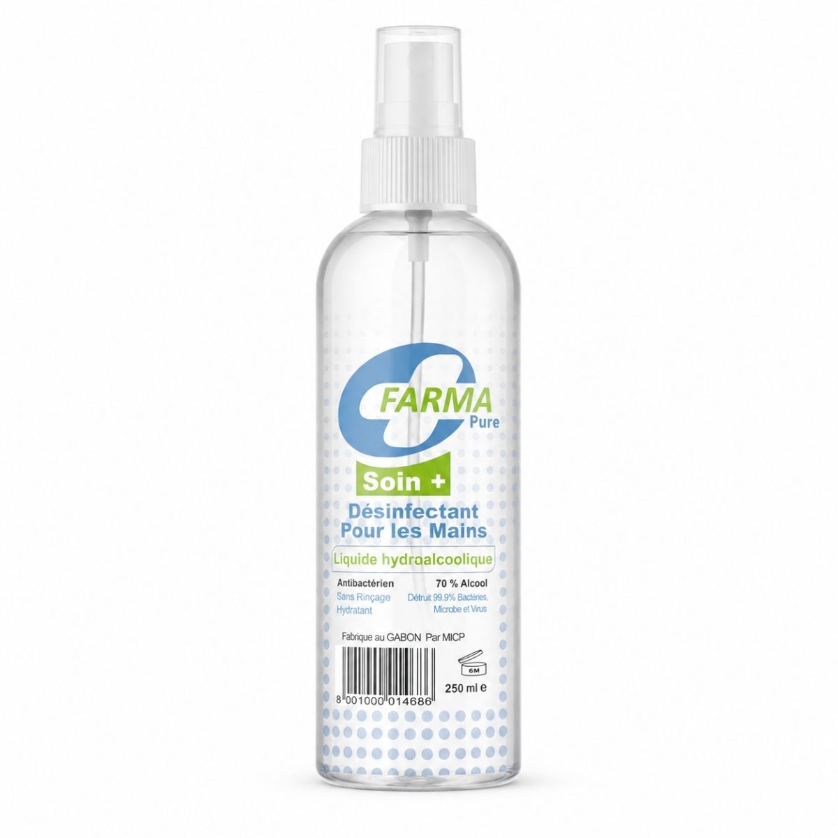 Liquide Hydroalcoolique Farma Pure Soin+ 250 ML Ct/25