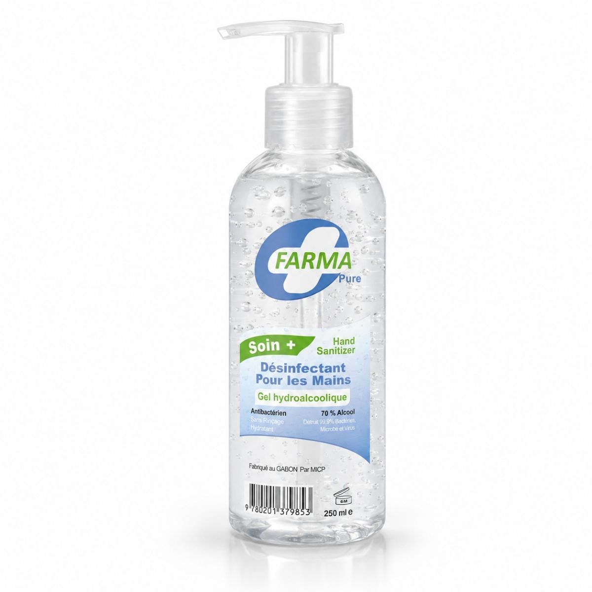 Gel Hydroalcoolique Farma Pure Soin+ 250 ML Ct/25