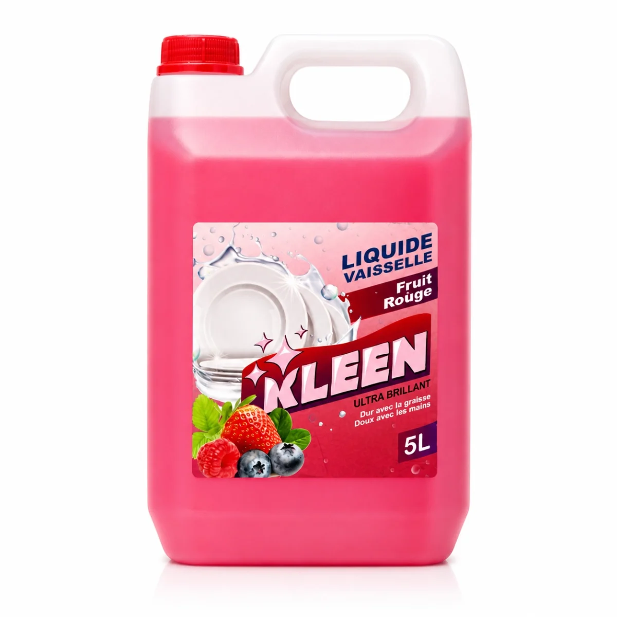 KLEEN Liquide Vaisselle Fruit Rouge 5L Ct/4