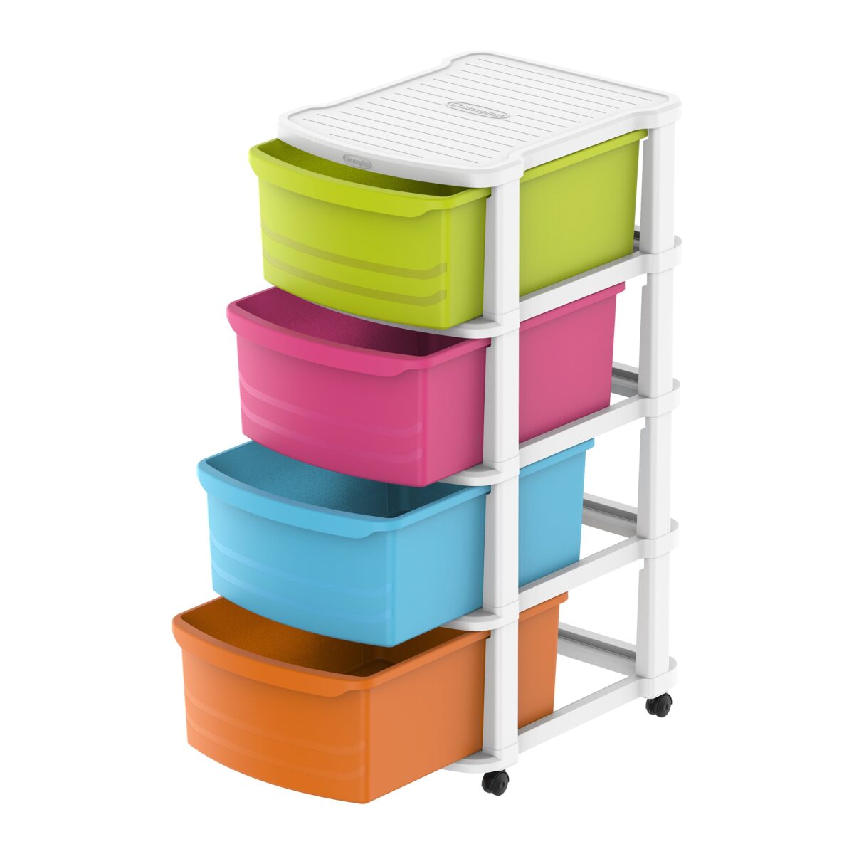 Armoire de rangement multi-usages 4 niveaux avec roues