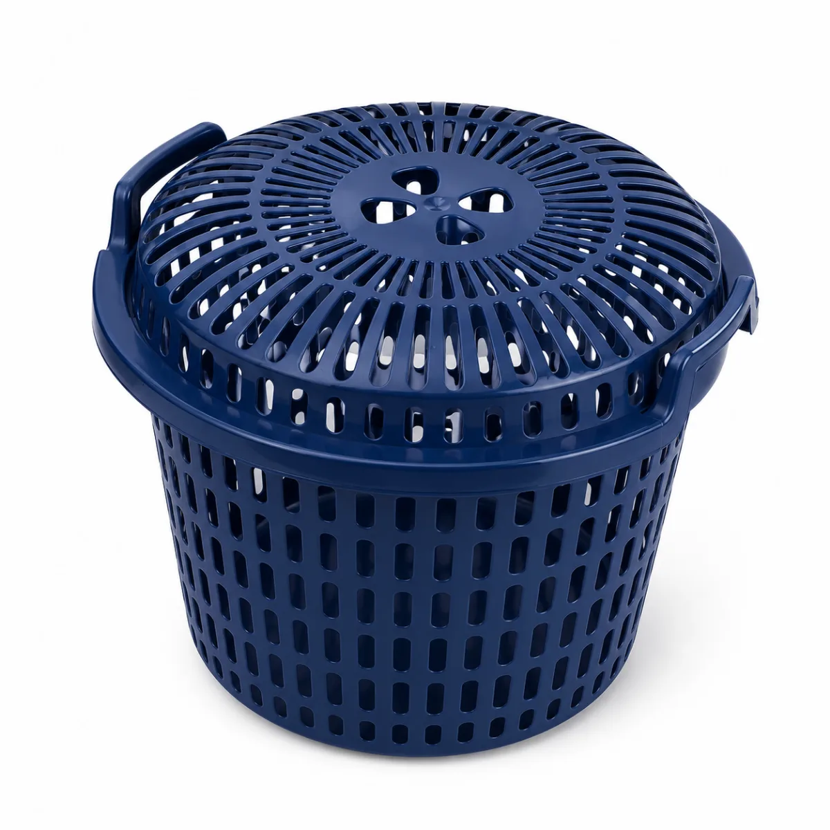 Panier à linge ajouré avec couvercle